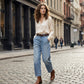 🎁2026 New Arrivals 50% OFF💥  Women's High Waisted Cropped Barrel Jeans