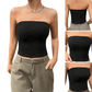 🏆 Last Day Special Price £9.99 ! 🔥Buy more save more💕Women’s Soft Solid Strapless Tube Top