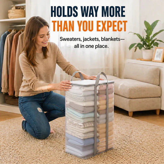 🏆 Last Day Special Price £8.77 !  🔥 Buy 2 Get 1 Free 🎁 📦 Large, sturdy, thick, transparent plastic storage bag for clothes, moving & storage