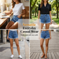🏖️ Summer Hot Sale 💐 Women's High-Rise Cuffed Denim Shorts