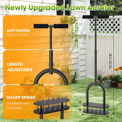 🏆 LIMITED-TIME 50% OFF! 🌱 Heavy-Duty Manual Lawn Coring Aerator🔥
