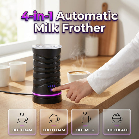 ☕ LIMITED-TIME 50% OFF!💨 Milk Frother Electric Steamer,600ml automatic frother & heater, silent, auto shut-off