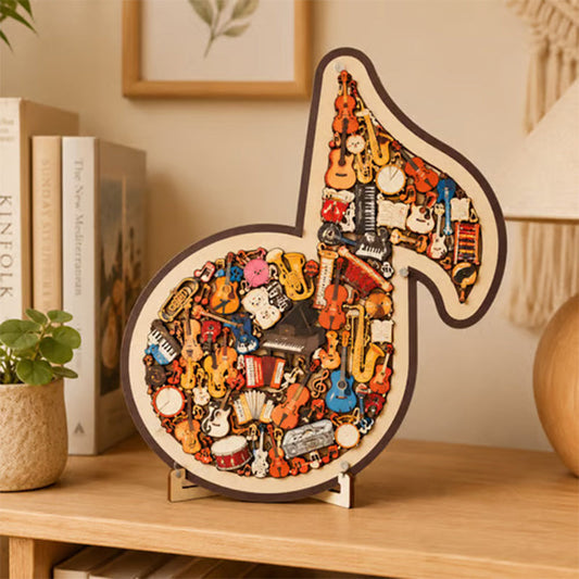 🎶 Last Day Special Price £9.99 ! 🔥Buy more save more🎁Wooden Musical Note Jigsaw Puzzle🧩