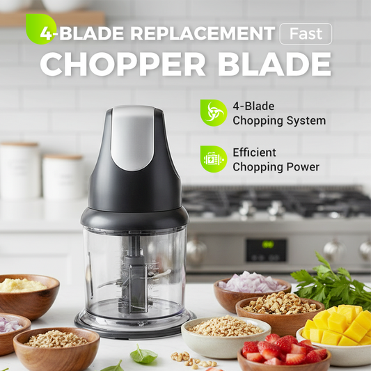 🏆 Last Day Special Price £9.99 ! 🔪4-Blade Replacement Chopper Blade – Sharp durable stainless steel, perfect fit for food choppers, efficient mincing & chopping, easy to install✨