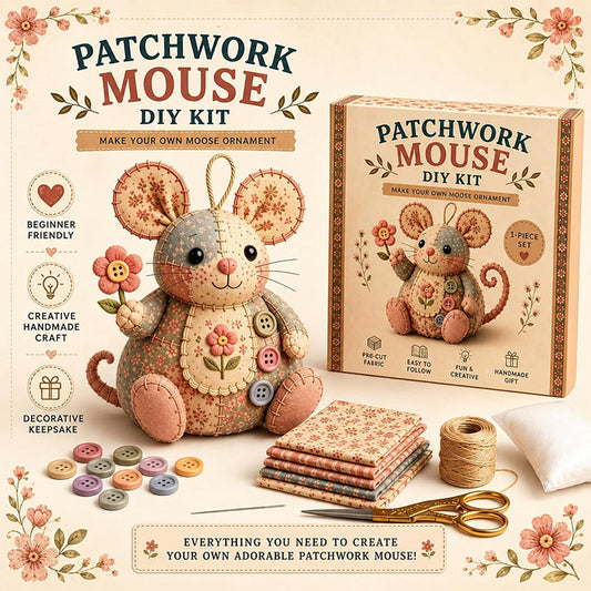🏆 Last Day Special Price £9.99 ! 🔥Buy more save more🎁Handcrafted Vintage Mouse Plush Sewing Kit