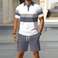 👕 LIMITED-TIME 50% OFF! 💝 Men's Two-Piece Shirt and Shorts Set – Digital Print, Athletic Fit, Wrinkle Resistant ✨