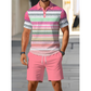 👕 LIMITED-TIME 50% OFF! 💝 Men's Two-Piece Shirt and Shorts Set – Digital Print, Athletic Fit, Wrinkle Resistant ✨