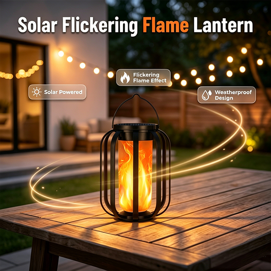 🏮 LIMITED-TIME 50% OFF! ☀️ Solar Flickering Flame Lantern – Waterproof & auto-on – Realistic warm glow, perfect for patios, gardens or pathways – no wiring needed 🌙