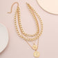 Multi Layered Coin Pendant Necklace for Women