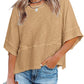 💐 LIMITED-TIME 50% OFF! ✨Women's Solid Color Splicing Loose Five Points Flare Sleeve T-Shirt