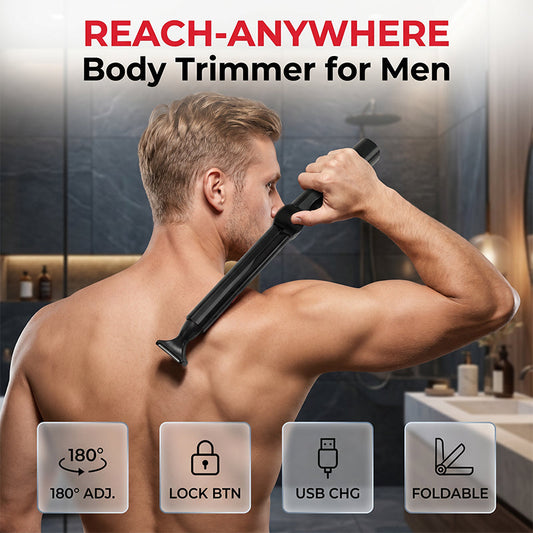 🥳2026 HOT SALE🥳 50% OFF! 💪Reach-Anywhere Body Trimmer – Extendable handle, precision heads. Trim back, chest & legs yourself – no help needed! 🧔✨