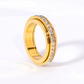 💍 Last Day Special Price £9.78 ! 💐Titanium Steel Rotatable Spinner Ring with Zirconia