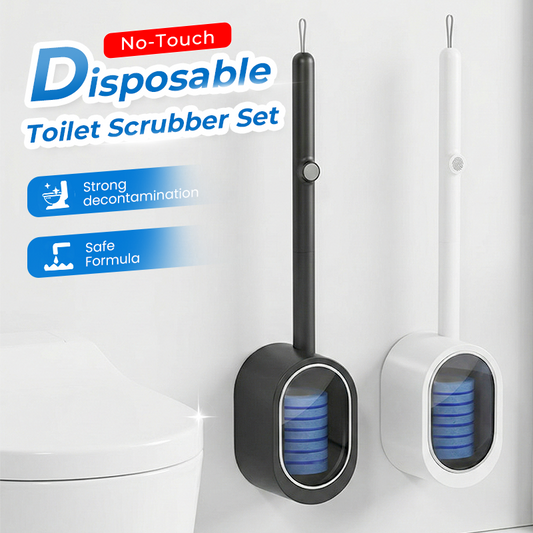 🏆 Last Day Special Price £4.99 ! 🚽 No-Touch Disposable Toilet Scrubber Set