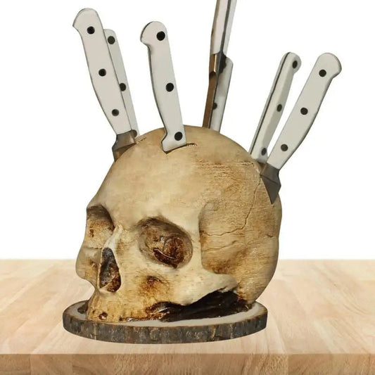 🏆 LIMITED-TIME 50% OFF! 💀 Creative Skull Resin Knife Holder 🗡️