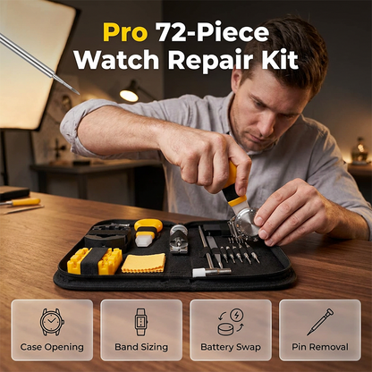 🏆 LIMITED-TIME 50% OFF! ⌚72‑Piece Professional Watch Repair Kit – Swiss‑grade precision for band sizing, battery swap & case opening. Anti‑static, scratch‑free, ultra‑precise.🛠️