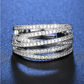 💍 Last Day Special Price £8.99 ! 🔥 Adjustable Multi-Band Crossover Ring – Sparkling Paved Cubic Zirconia