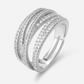 💍 Last Day Special Price £8.99 ! 🔥 Adjustable Multi-Band Crossover Ring – Sparkling Paved Cubic Zirconia