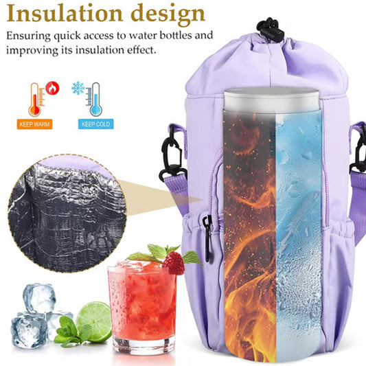 🏆 Last Day Special Price £9.99 ! 🚶Water Bottle Carrier Bag with Phone Pockets