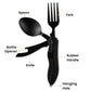 🏆 Last Day Special Price £9.78! 🍴Must-have for outdoor trips 🥄4-In-1 Outdoor Folding Multifunctional Tableware
