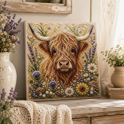 🏆 Last Day Special Price £9.99! 💐 Highland Cow Pearl Art DIY Kit – Relaxing DIY Craft to Create Stunning Coastal Artwork🦉