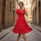 👗 LIMITED-TIME 50% OFF! 💐50K+ SOLD!💞Women's V-Neck Floral Print Dress with Twist Waist