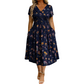 👗 LIMITED-TIME 50% OFF! 💐50K+ SOLD!💞Women's V-Neck Floral Print Dress with Twist Waist