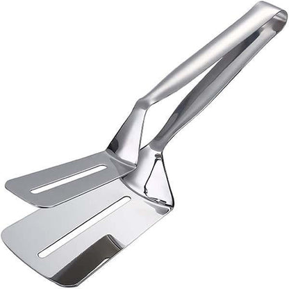 🏆 Last Day Special Price £9.77 ! 🔥Buy 1 Get 1 Free🍳Stainless Steel Kitchen Cooking Clips – 2‑In‑1 Spatula Tongs for Flipping, Grilling & Serving Food