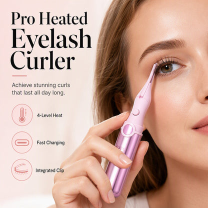 🏆 Last Day Special Price £9.78 ! ✨Rechargeable Heated Eyelash Curler – Pro 4‑Level Heat Electric Lash Curler with Integrated Clip