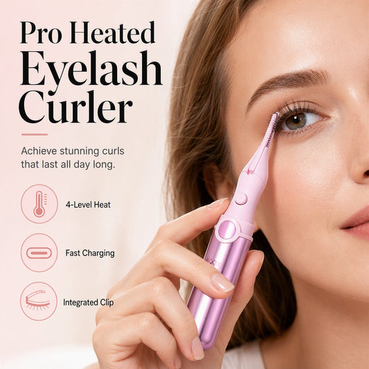 🏆 Last Day Special Price £9.78 ! ✨Rechargeable Heated Eyelash Curler – Pro 4‑Level Heat Electric Lash Curler with Integrated Clip