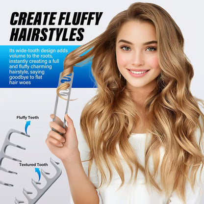 🏆 Last Day Special Price £9.99! 🔥Buy 1 Get 1 Free🎁Wide-tooth volumizing comb – Professional styling comb for men and wome