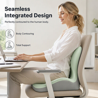 🪑 50% OFF NOW! ✨ Ergonomic Memory Foam Seat Cushion – With back support, pressure-relieving & versatile – All-day comfort for office, car & home 🌿
