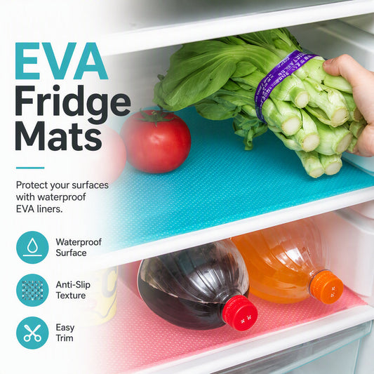 🏆 Last Day Special Price £8.99! 🧊Buy 2 Get 1 Free🎁 Cut-to-Size Fridge Liners, Washable & Non-Slip.