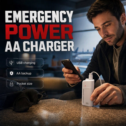 🏆 Last Day Special Price £9.78! 🔋Buy 2 Get 1 Free👍Portable Emergency Phone Charger AA Battery Powered Power Bank with LED Flashlight