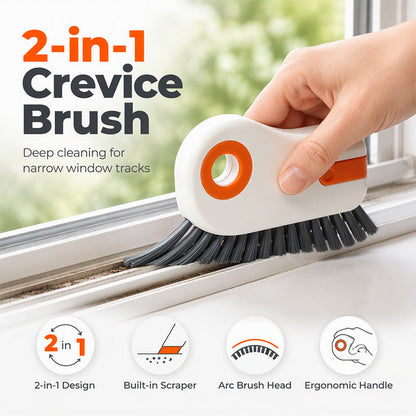 🏆 Last Day Special Price £9.78 ! 🔥Buy 1 Get 1 Free🧹 2-in-1 Window Groove Cleaning Brush with Built-in Scraper✨