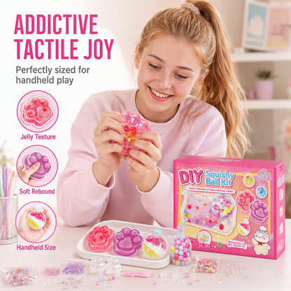 🧸50% OFF NOW ! 😼 DIY Fried Ice Squishy Toy Kit with Cat Claw Design for Kids