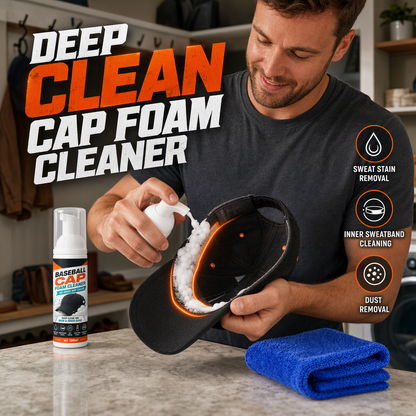 🏆 Last Day Special Price £9.99! 🔥Buy 2 Get 1 Free🎁No‑Rinse Baseball Cap Foam Cleaner, Deep Clean Hat Foam Cleaning Spray