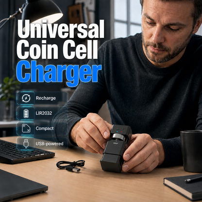 🏆 Last Day Special Price £9.78 !🔋Portable Rechargeable Coin Cell Battery Charger⚡