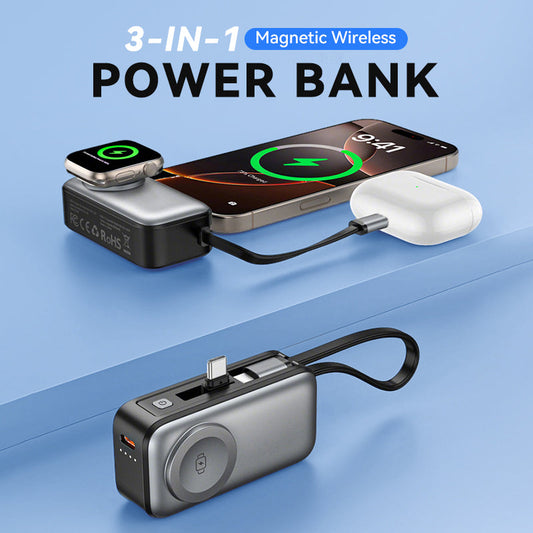 🏆 LIMITED-TIME 50% OFF! 📱3-in-1 Magnetic Wireless Power Bank🔋