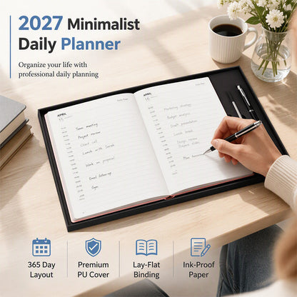 🏆 Last Day Special Price £8.99! 📘Buy more save more✨2027 Minimalist Daily Planner Notebook