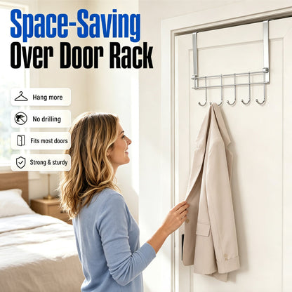 🏆 Last Day Special Price £9.99! 🔥Buy 1 Get 1 Free🎁Heavy Duty Over Door Hook Rack
