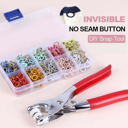 ✂️ Last Day Special Price £9.99! 🧵DIY Button‑Sewing Kit – Rust‑Proof Copper Snaps, Hand Plier, Multi‑Color🧰