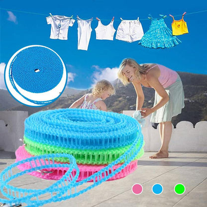 🏆 Last Day Special Price £6.99! ✨Buy 1 Get 1 Free!💪Thickened & Sturdy, Strong Load & Windproof🌬️ Windproof Clothesline – Eco-Friendly Nylon & Stainless Steel Hooks