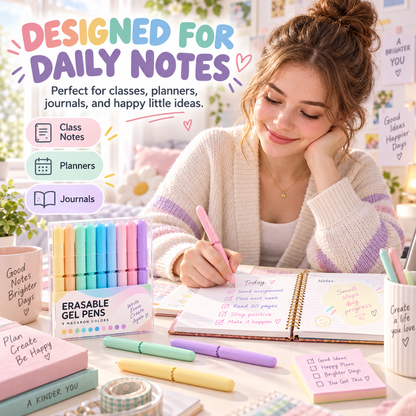 🏆 LIMITED-TIME 50% OFF! ✨9 Colors Erasable Gel Pen Set