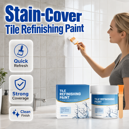 🏆 Last Day Special Price £9.99! 🔥Buy 2 Get 1 Free🎁White Tile Refinishing Paint with Brush