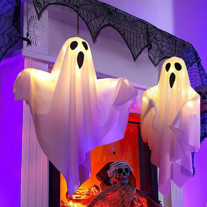 🏆 Last Day Special Price £9.99! 👻Glowing Ghost Chandelier for Halloween Party Decor