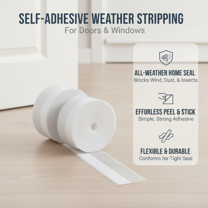 🏆 Last Day Special Price £9.99 ! 🚪Buy 2 Get 1 Free🎁Self-Adhesive Weather Stripping for Doors & Windows