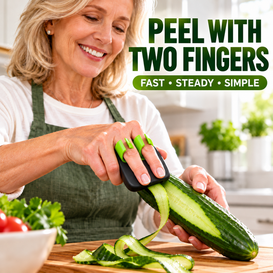 🏆 Last Day Special Price £9.99! 🥕 BUY 1 GET 1 FREE! ✌️ Two-Finger Vegetable Peeler – Handy, Compact, Easy To Store 🥒