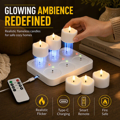 🏆 LIMITED-TIME 50% OFF! ✨Rechargeable Flameless LED Tea Light Candle🕯️
