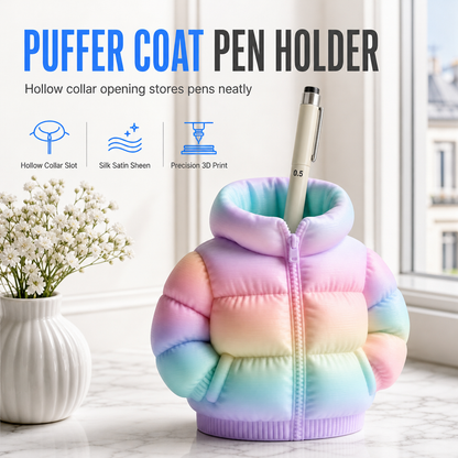 🏆 Last Day Special Price £9.99! ✏️3D-Printed Puffer Jacket Pen Holder💝